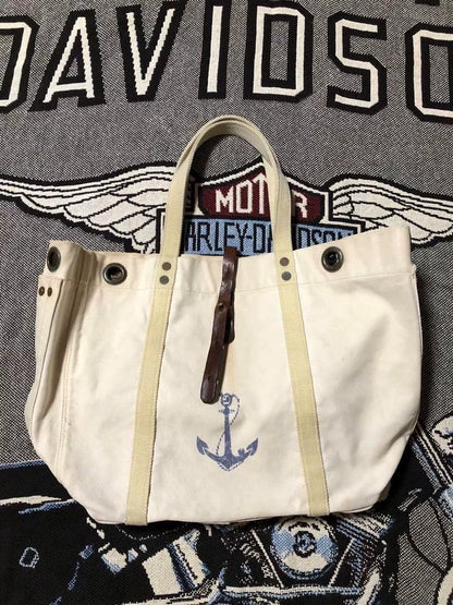 RRL Vintage Canvas Nautical Tote Bag