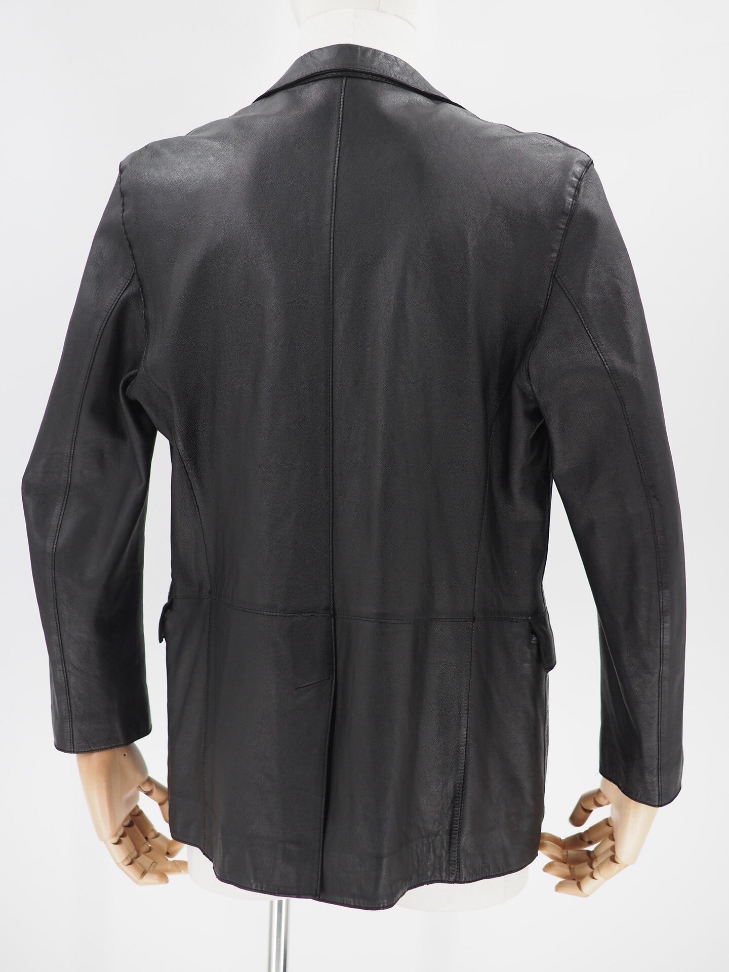 90s Gucci Black Leather Suit Jacket