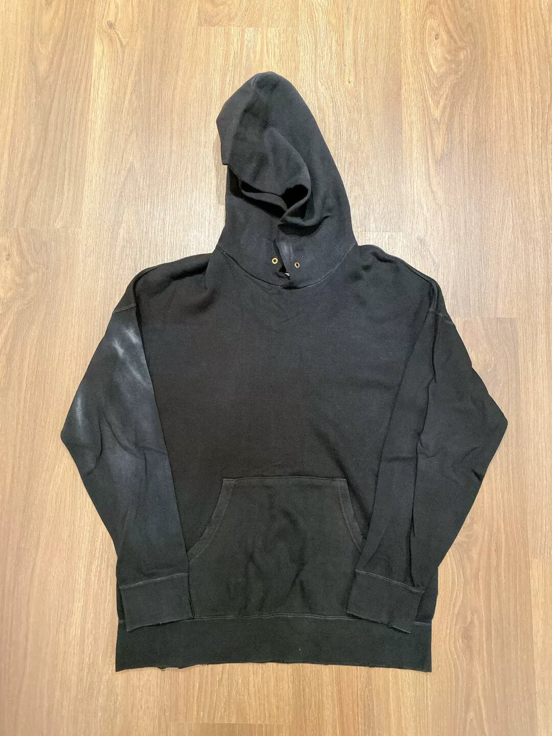 visvim jumbo black mud-dyed hoodie