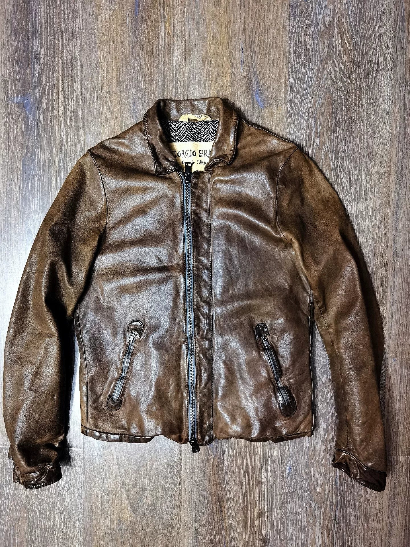 Giorgio Brato Vintage Distressed Leather Jacket