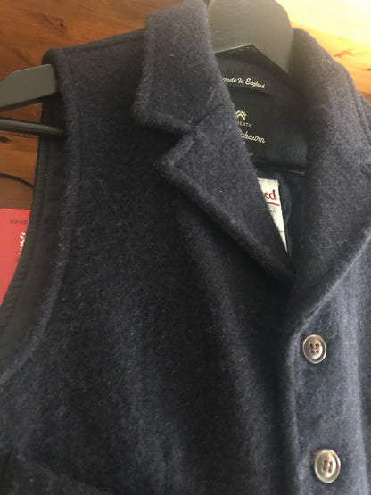 navy wool vest by Nigel Cabourn