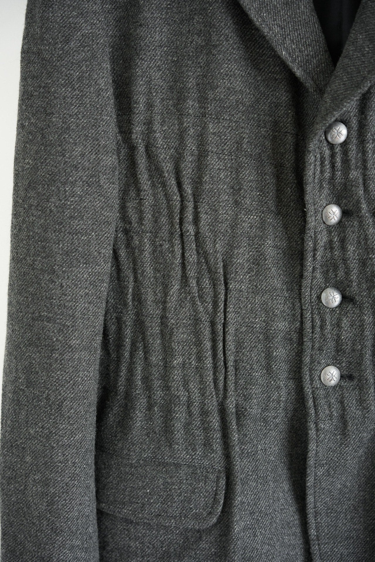 Yohji Yamamoto 05AW Pleated Silver Buckle Blazer
