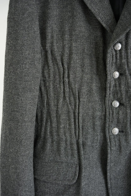Yohji Yamamoto 05AW Pleated Silver Buckle Blazer