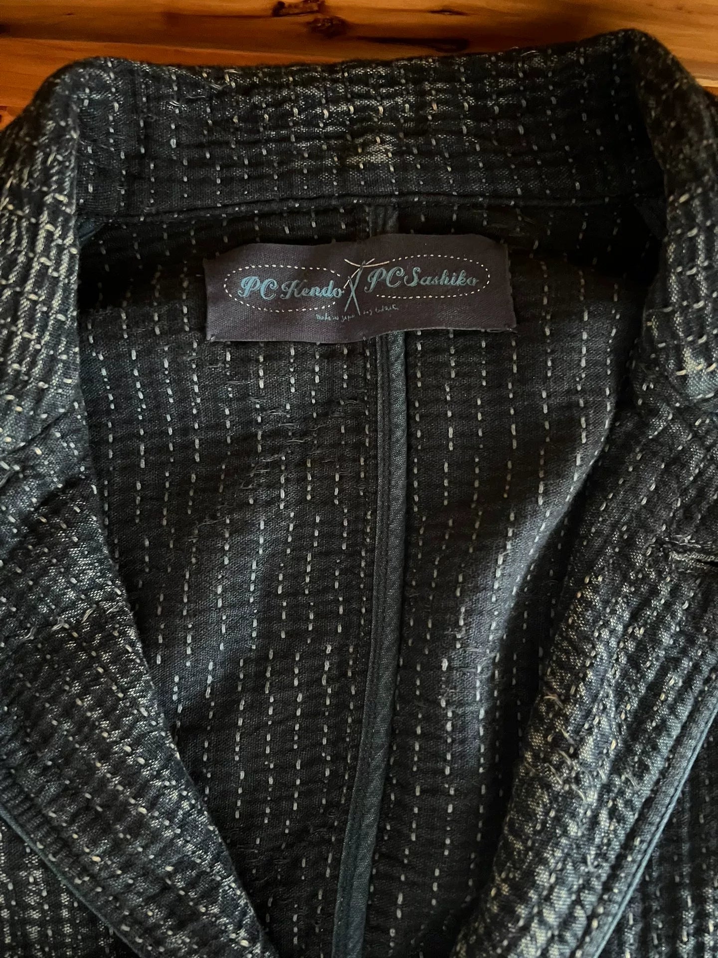 unique indigo dyed textured blazer jacket