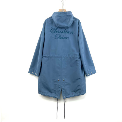 Dior x Kenny Scharf Embroidered Logo Blue Hooded Parka