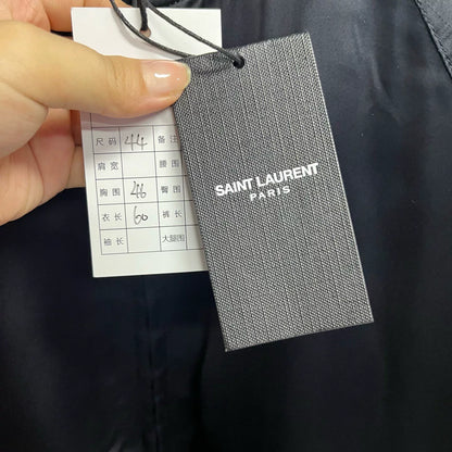 Saint Laurent Black Gold Trim Bomber Jacket