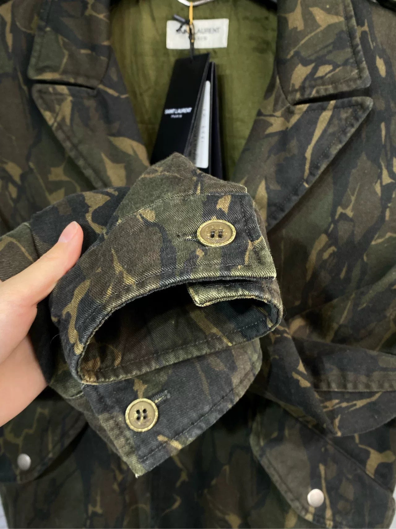 Saint Laurent Camouflage Biker Jacket