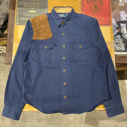 Double RL Ralph Lauren Leather Patchwork Shirt