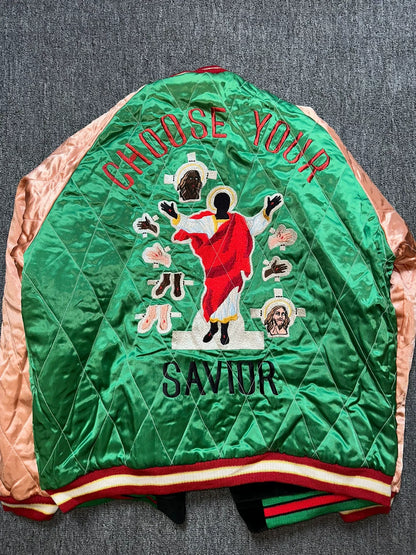 Saint Michael Velvet Souvenir Jacket