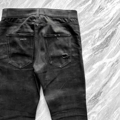 Saint Laurent 16SS Distressed Black Jeans