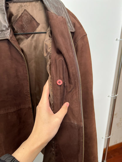 YVESSAINTLAURENT vintage Jacket with Leather Details
