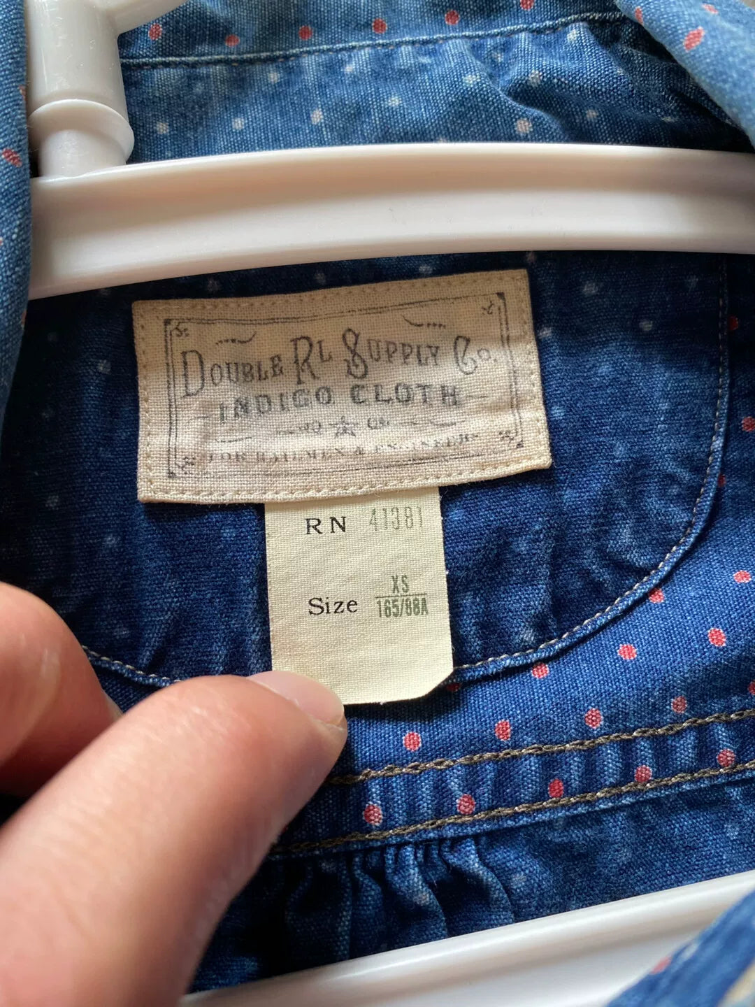 vintage rrl blue dyed button-up shirt