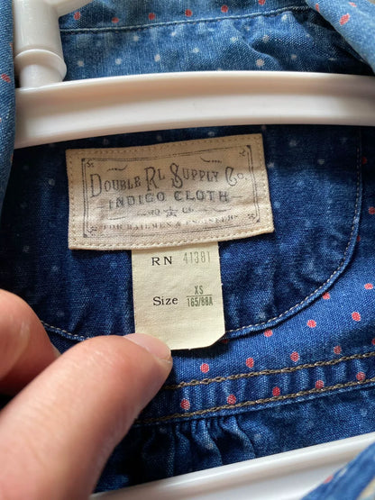 vintage rrl blue dyed button-up shirt