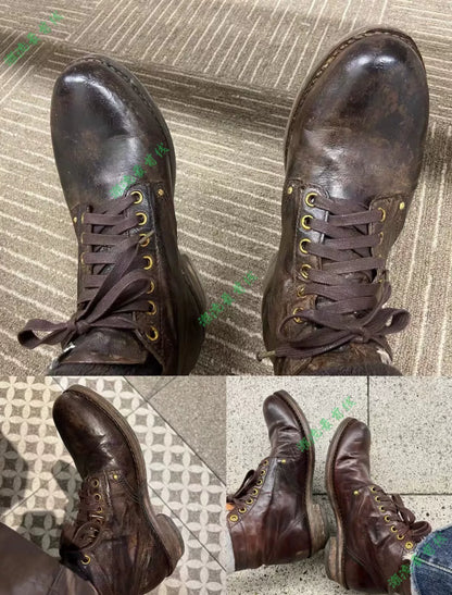 visvim brigadier boots in dark brown