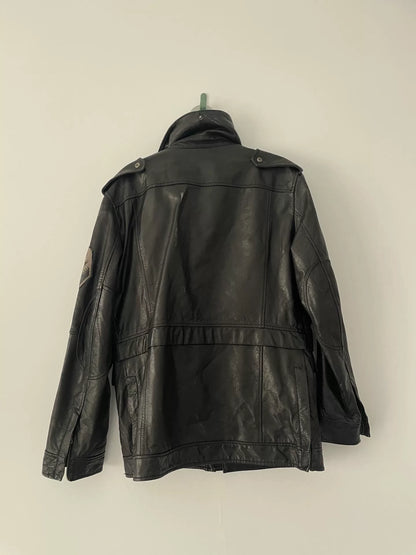 diesel leather jacket with multiple zippers