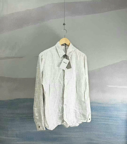 dior white silk long sleeve shirt
