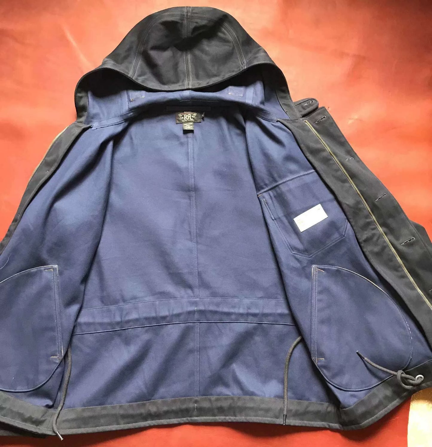 vintage rrl xl hooded deck jacket