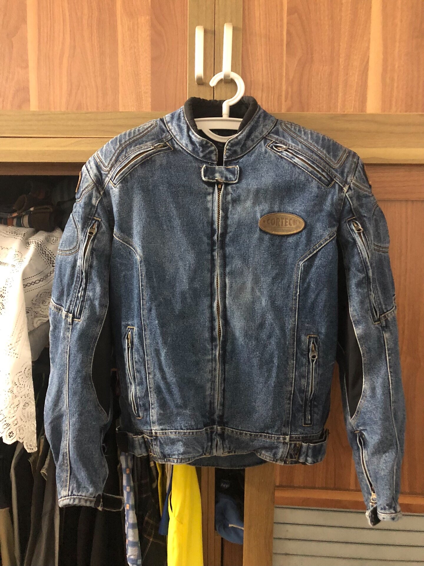 vintage motorcycle denim jacket from 90s