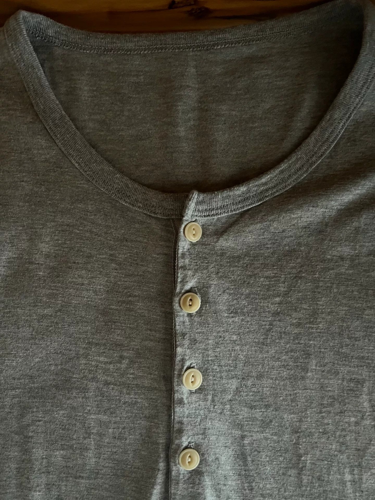 gray vintage henley short sleeve t-shirt