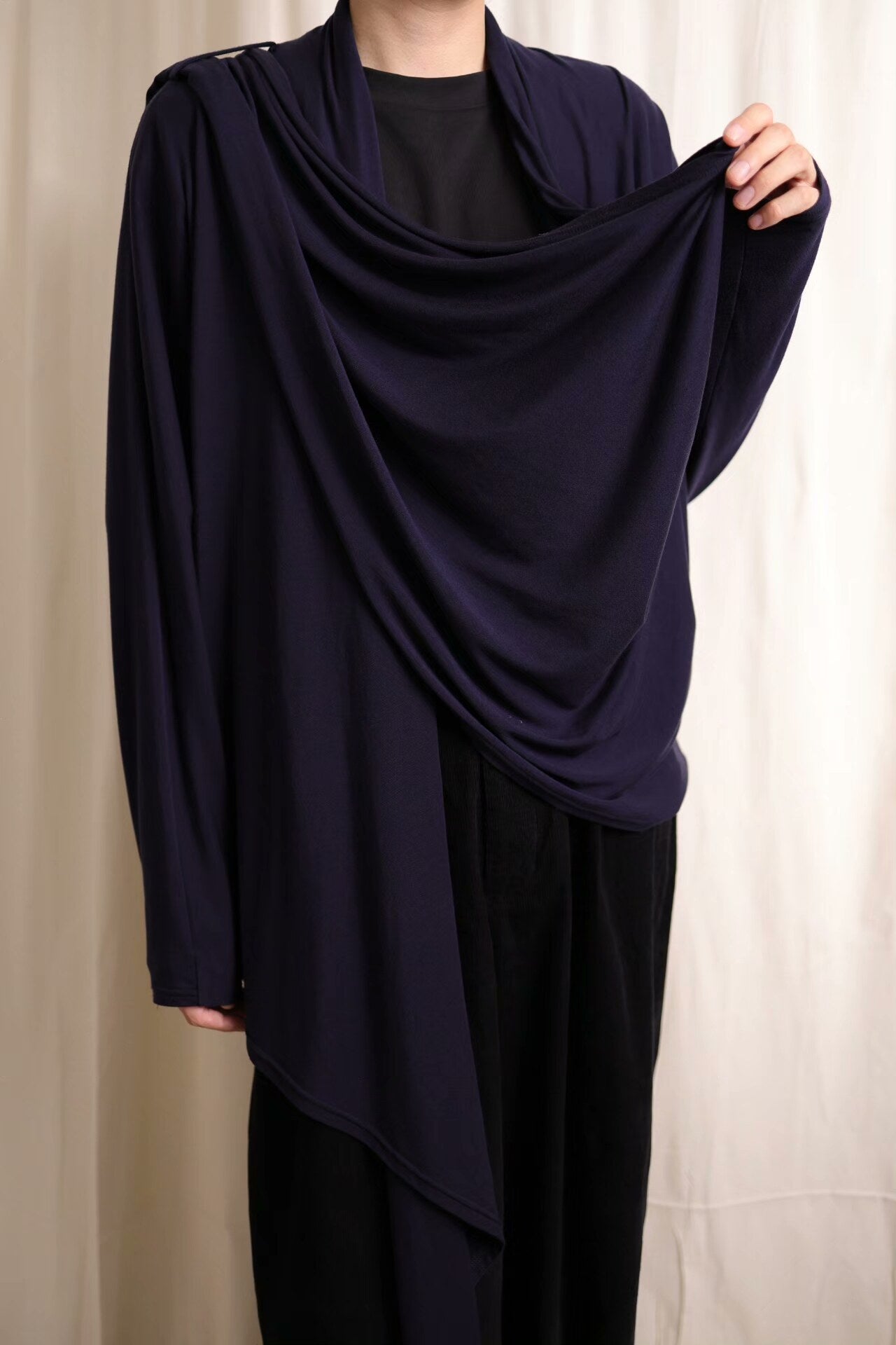 B Yohji Yamamoto Drape Collar Cardigan