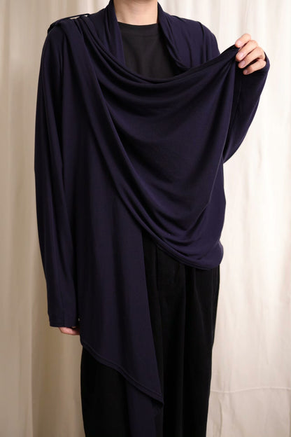 B Yohji Yamamoto Drape Collar Cardigan