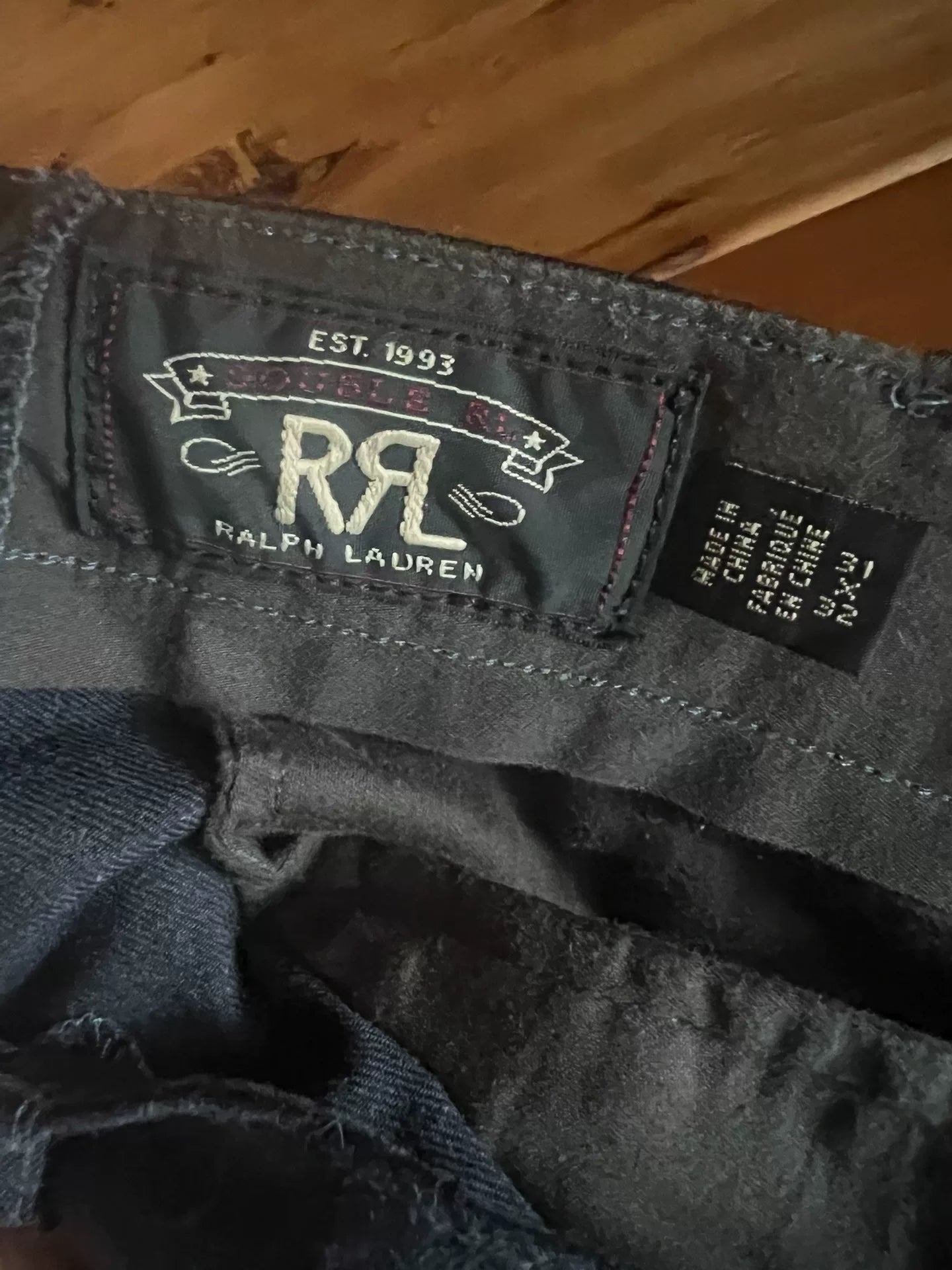 RRL Double RL Black Wool Blend Trousers