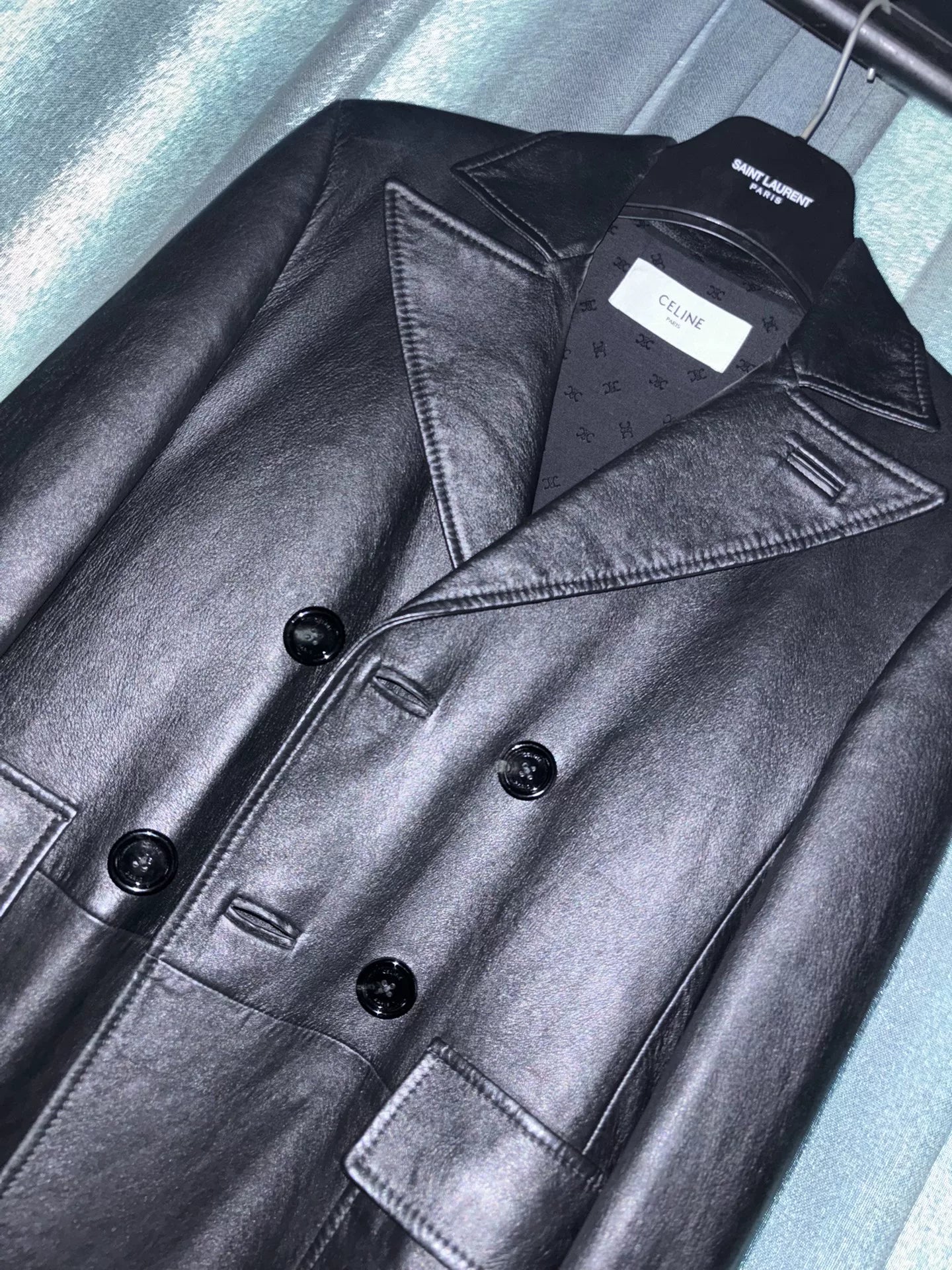celine double-breasted lambskin coat 2020fw
