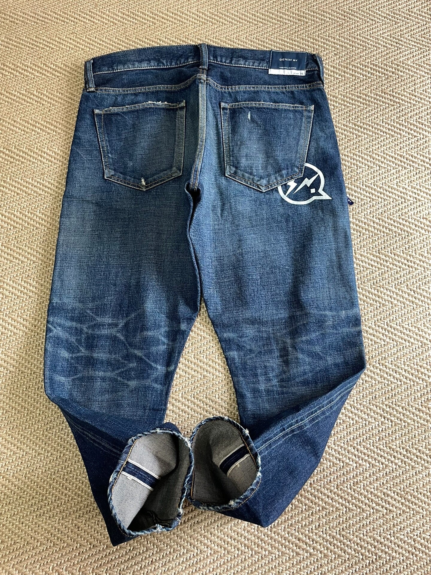 Vanquish & Fragment Lightning Cropped Washed Jeans