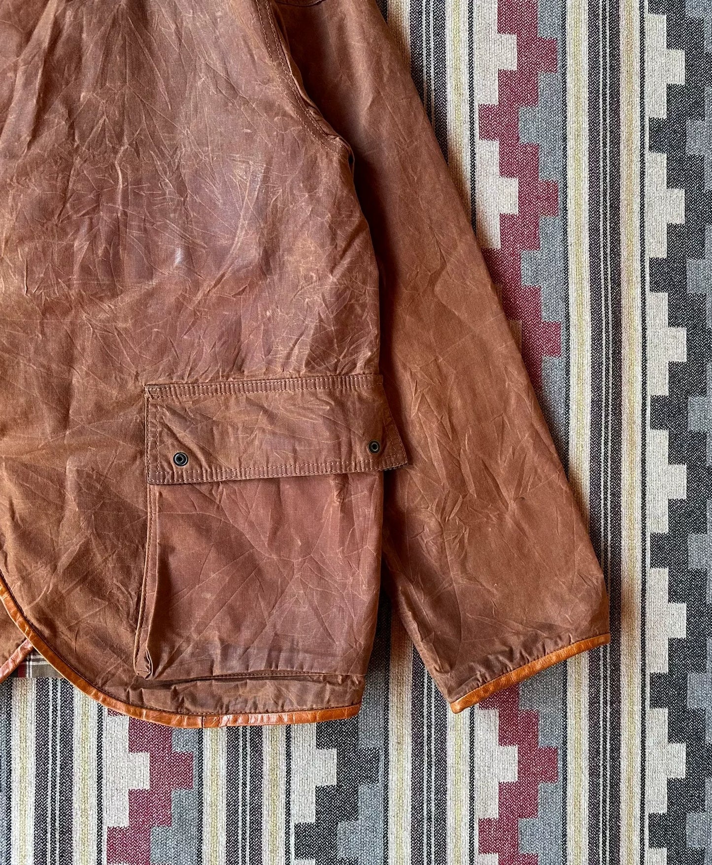 vintage kapital waxed fabric jacket