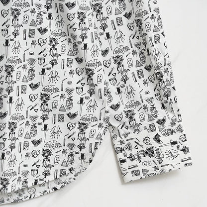 Saint Laurent Men's White Printed Shirt