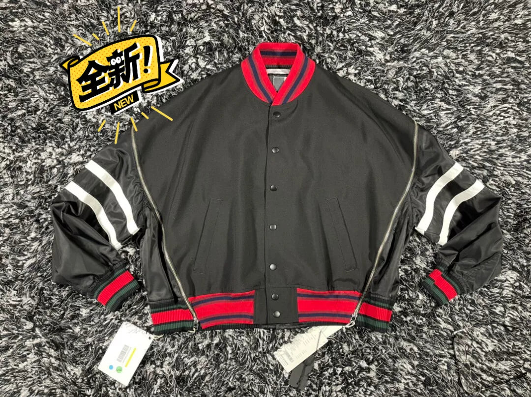 facetam black jacket with red accents