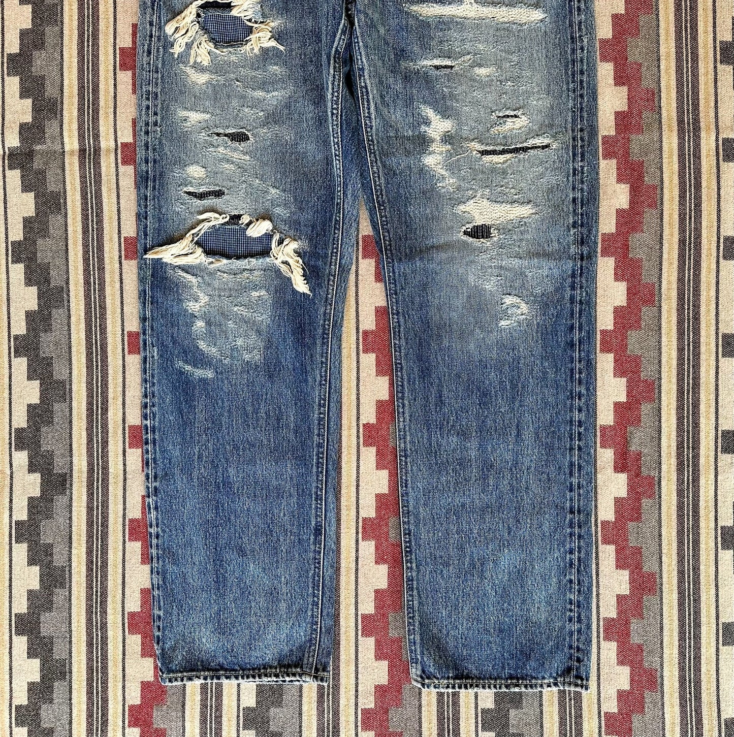 fdmtl slim fit denim distressed jeans