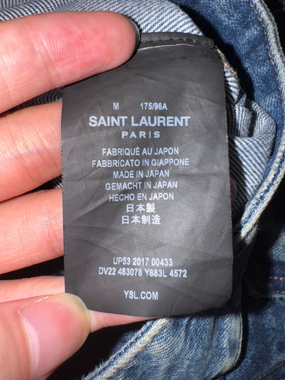 Saint Laurent Blue Flamingo Denim Jacket