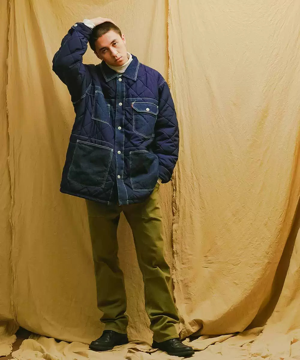 reversible quilt chore coat by levi's red