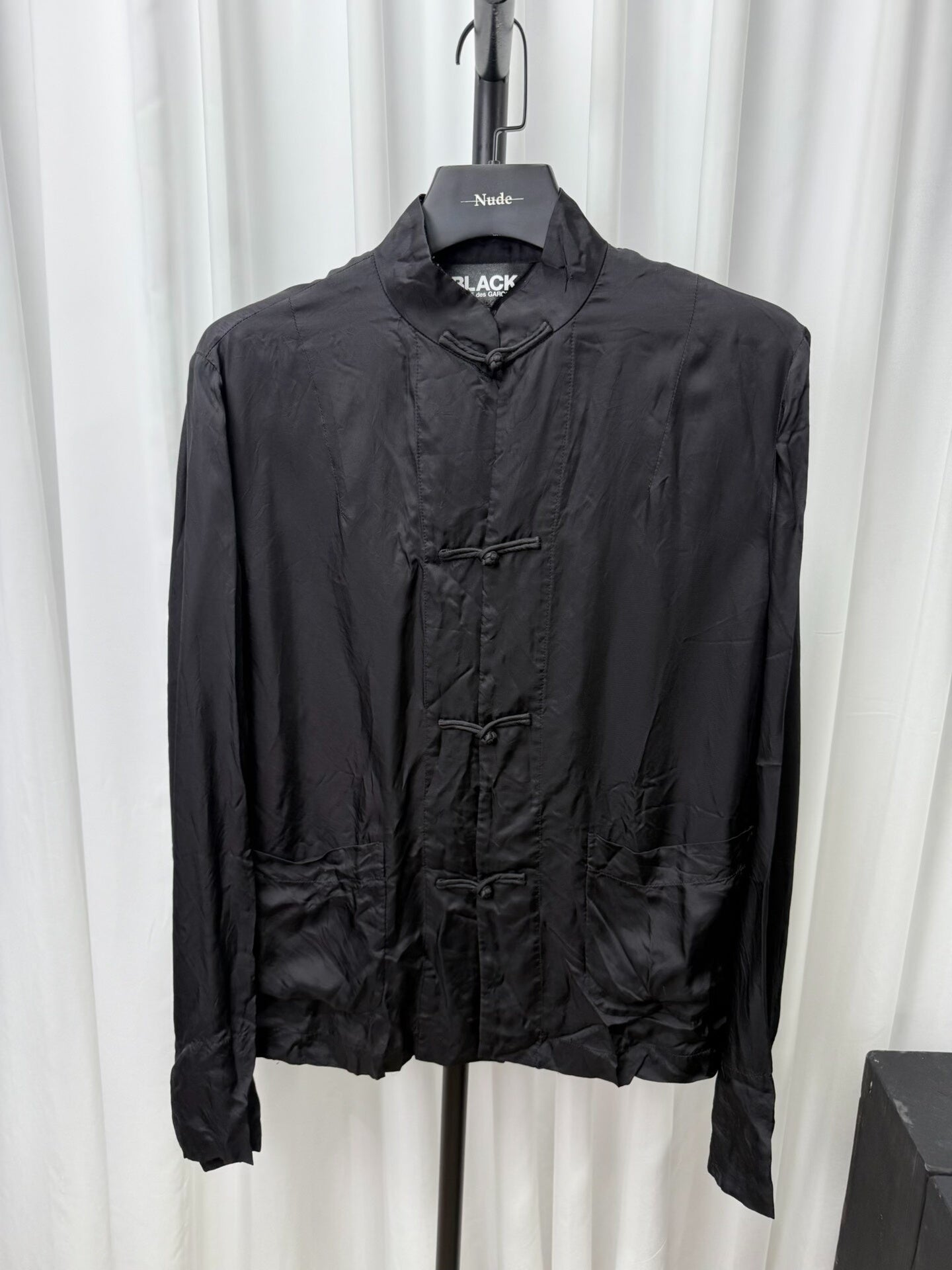 comme des garcons black embroidered silk jacket