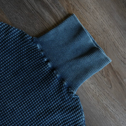 Porter Classic Waffle Indigo Turtleneck Sweatshirt