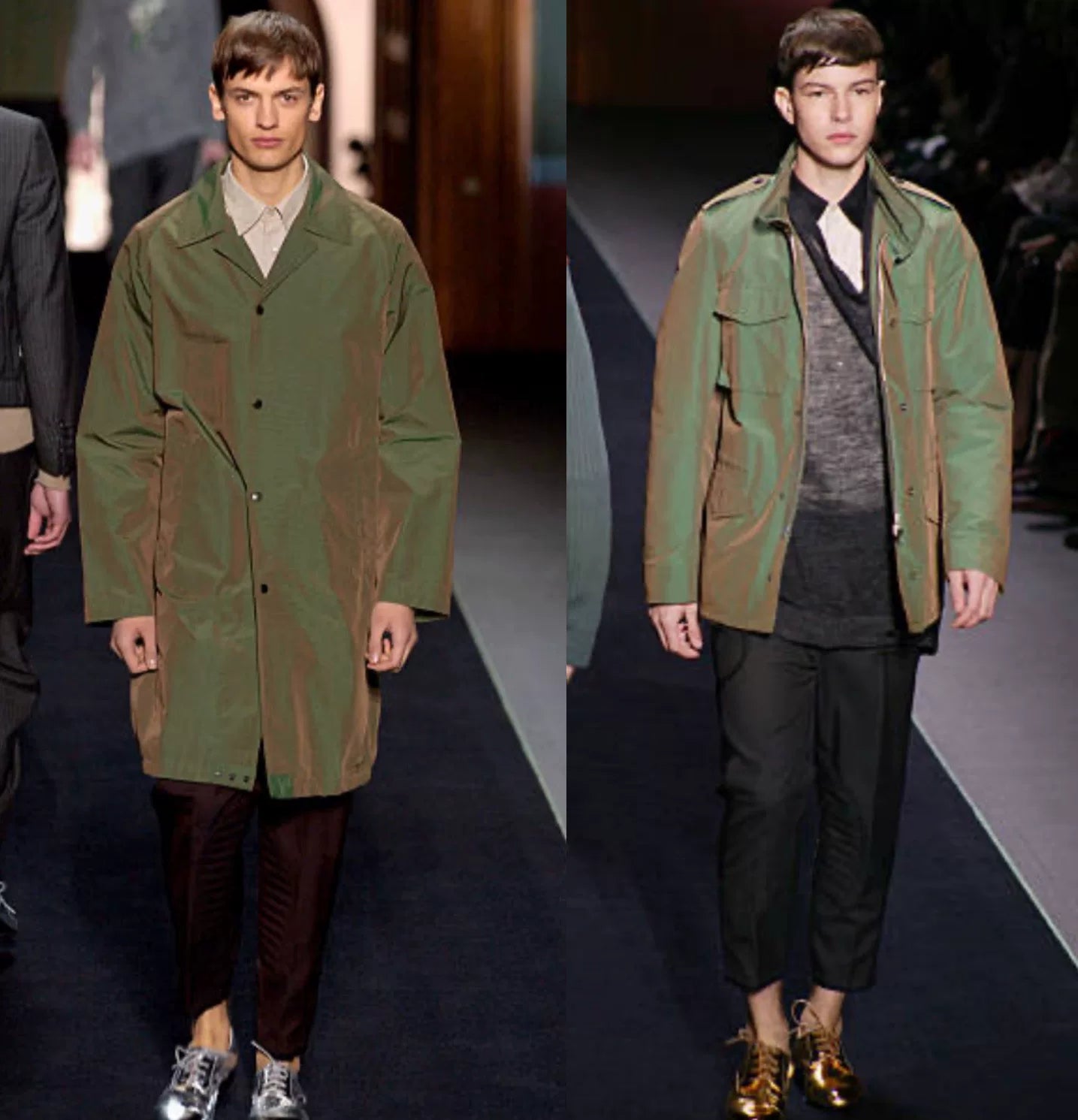 Dries Van Noten 90s Iridescent Loose Suit Set