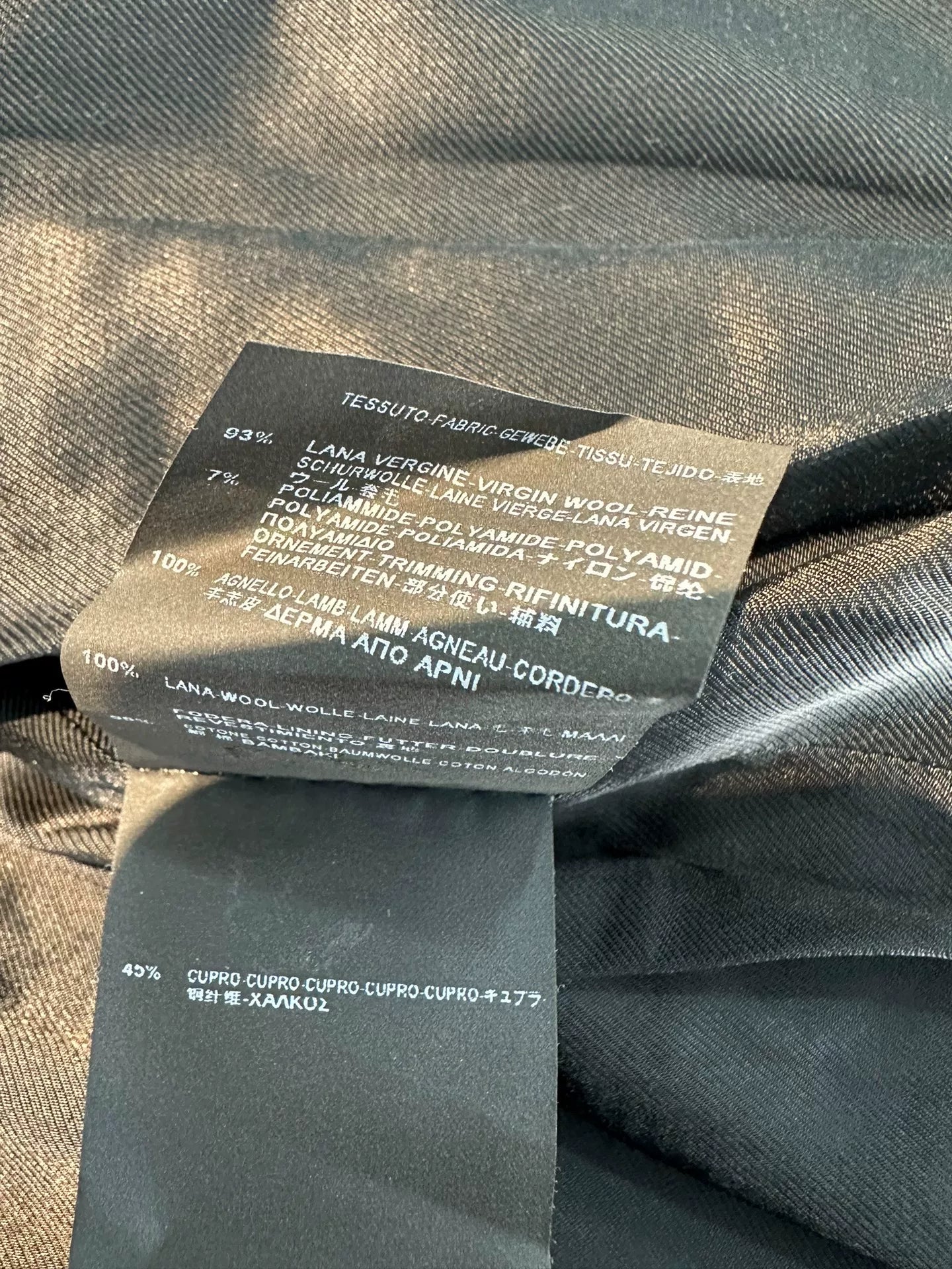 Saint Laurent Black Lambskin Wool Jacket