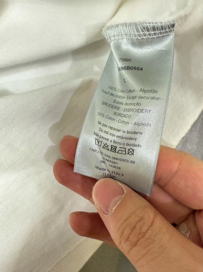 dior embroidered logo crew neck short sleeve