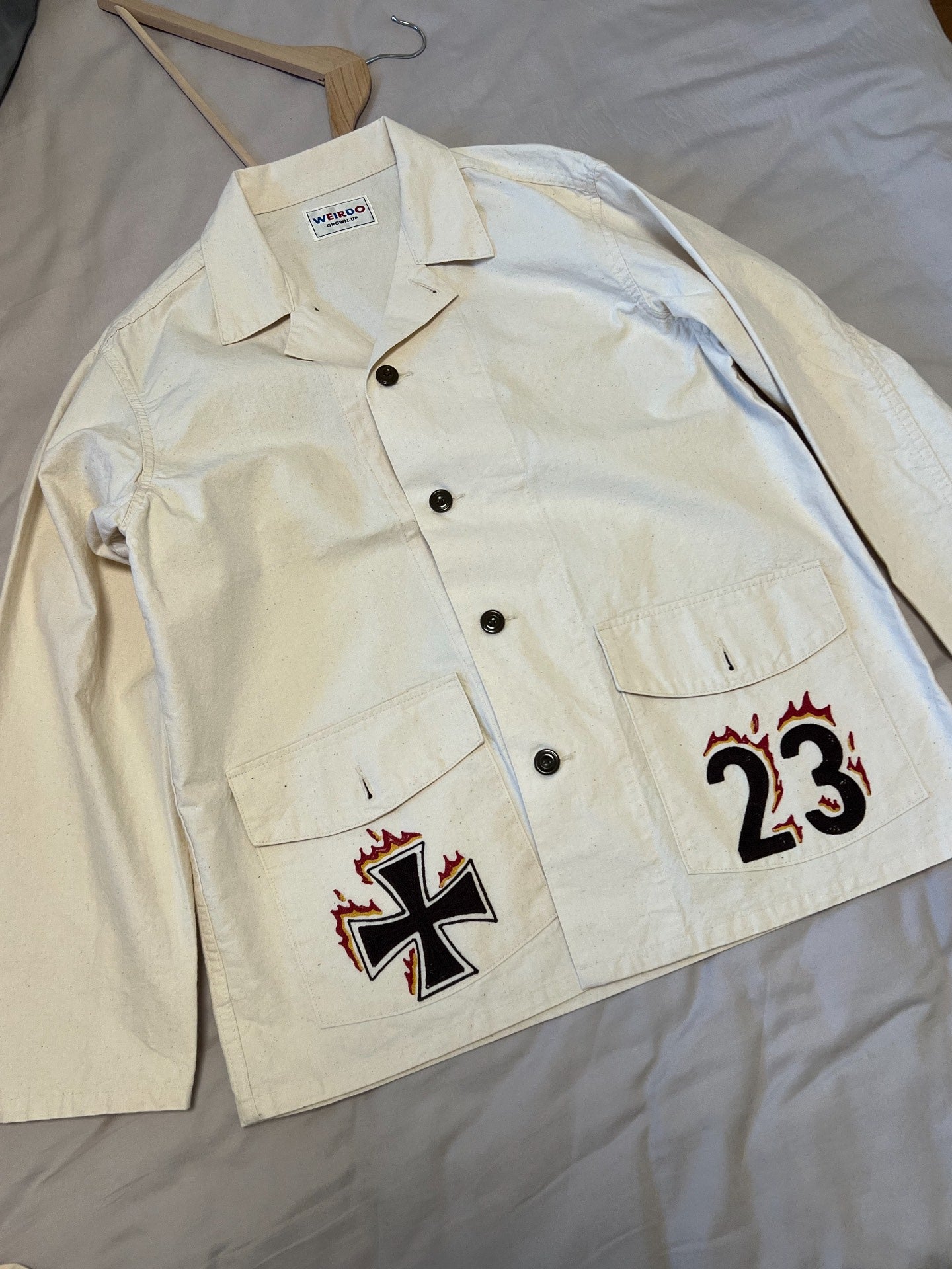 Weirdo Psycho Embroidered Print Work Jacket