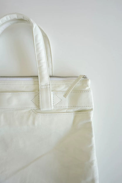 Yohji Yamamoto White Leather Crossbody Bag