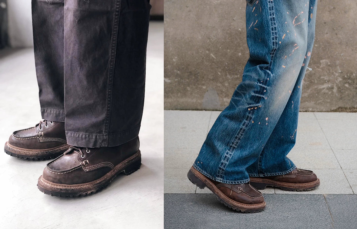 visvim scout moc boots in dark brown