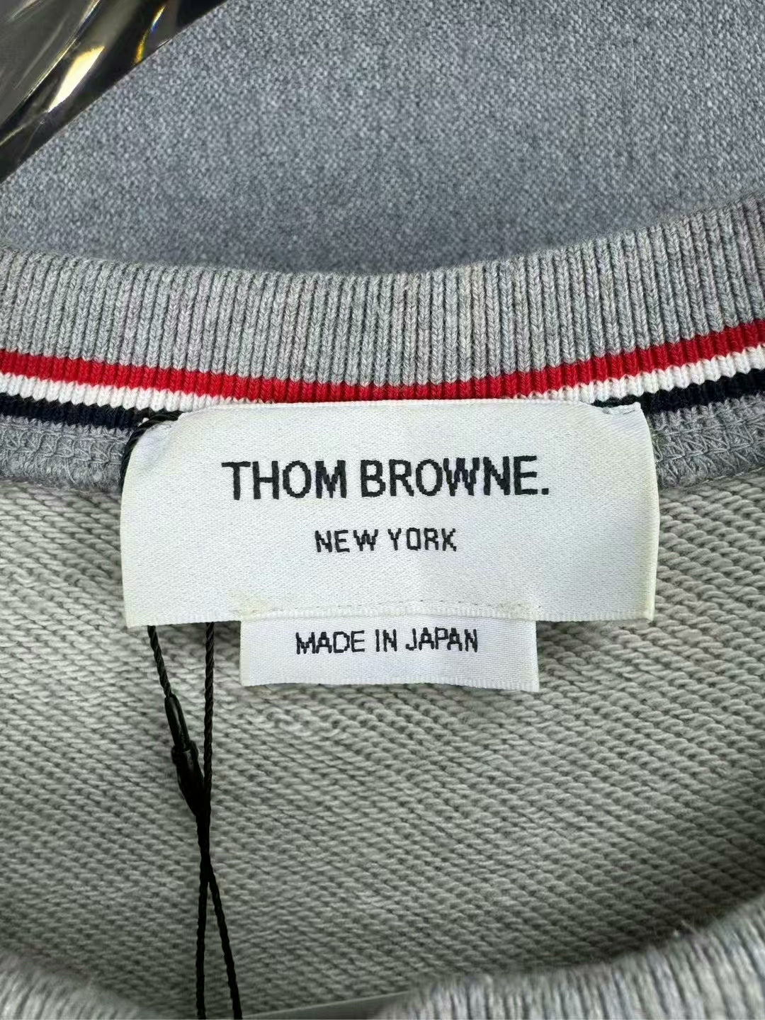 thom browne gray striped knit sweatshirt