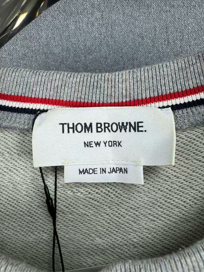 thom browne gray striped knit sweatshirt