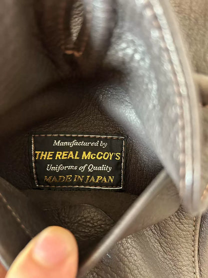 real mccoy a2 brown leather flight jacket