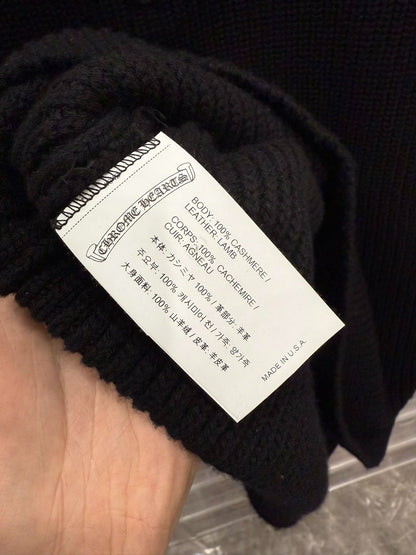 Chrome Hearts Cross Half-Zip Black Sweater