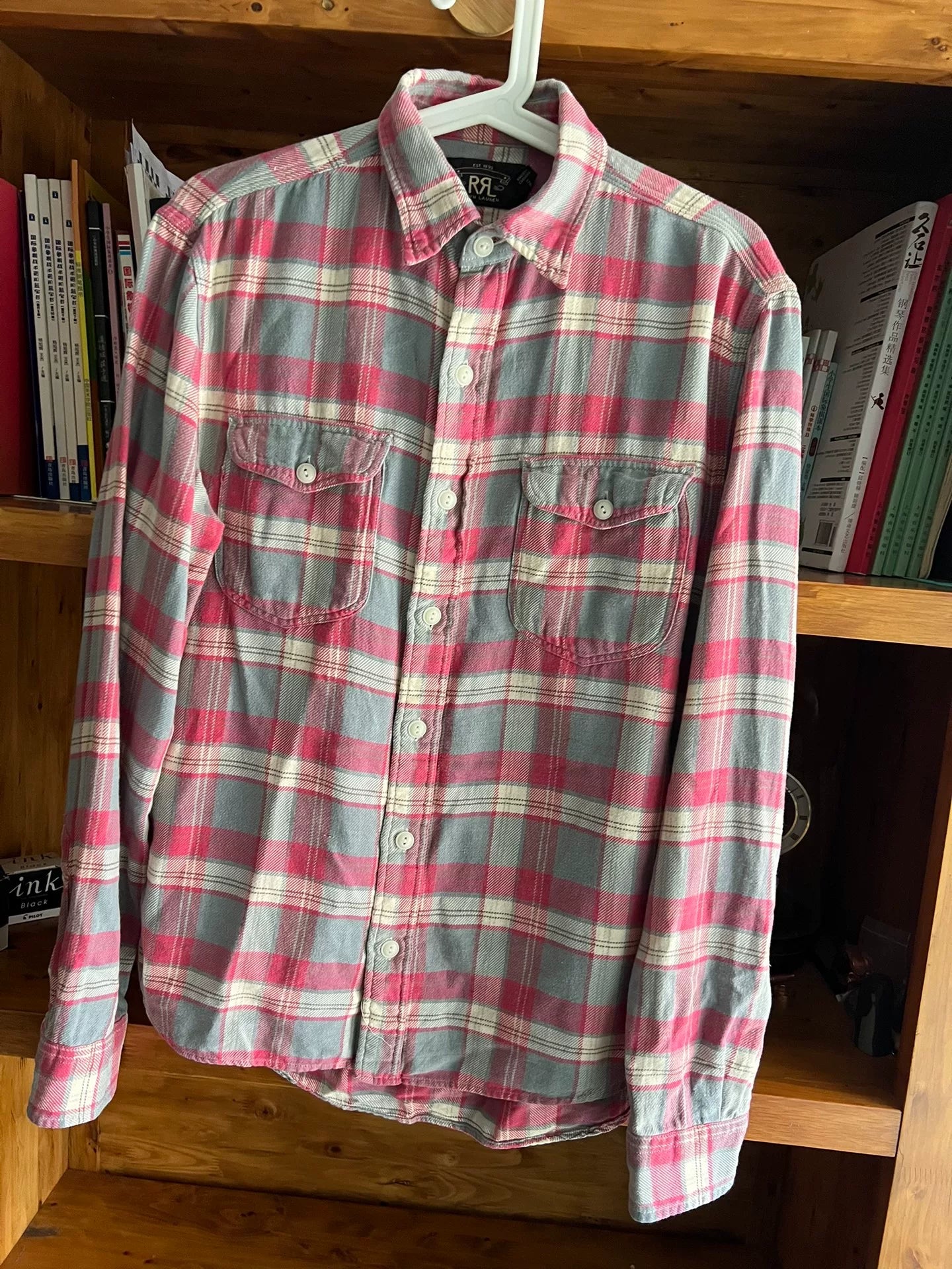 classic plaid double RL shirt for men