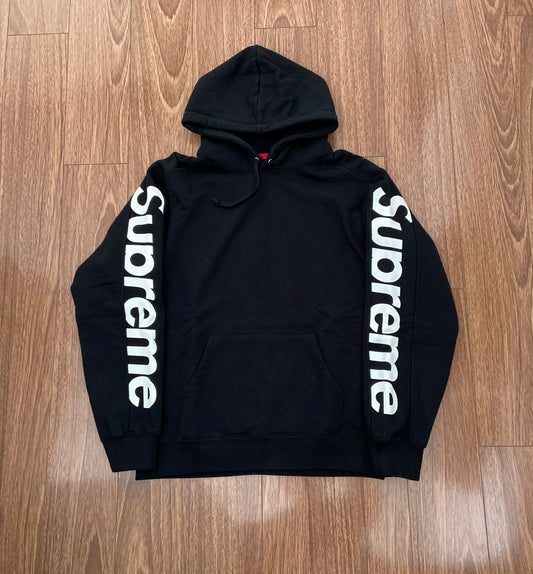 supreme sideline hooded sweatshirt black