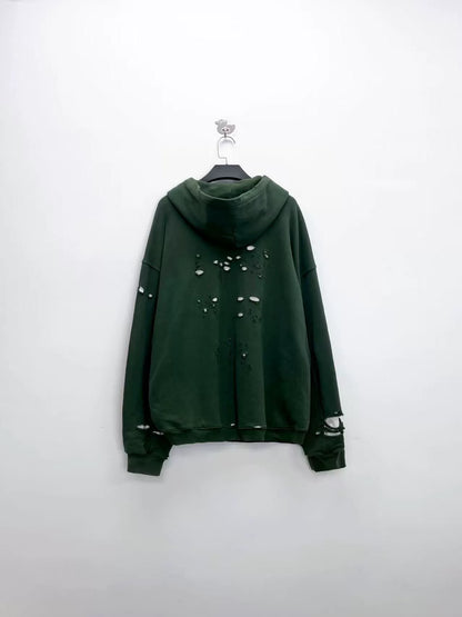 distressed balenciaga hoodie with logo