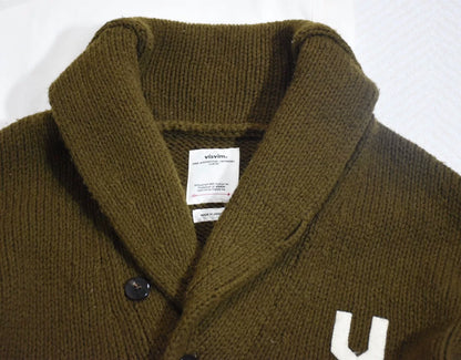 Visvim Cowichan Knit Olive Cardigan